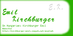 emil kirchburger business card